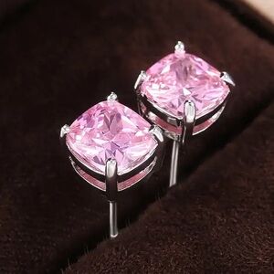 Pink Zircon Stud Earrings